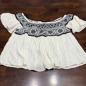 Off the shoulder AE shirt